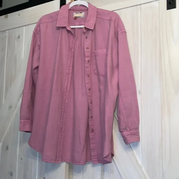 Anthropologie Pilco S Pink Oversized Cotton Linen Button Down Blouse Worn Once - Picture 3 of 13